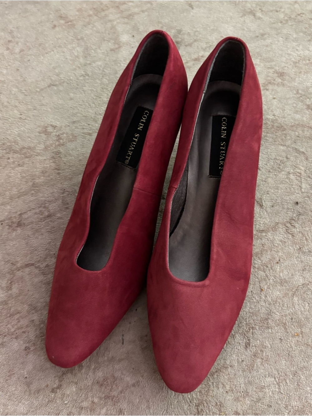 Colin Stuart Burgundy Suede Pointed-Toe Pumps